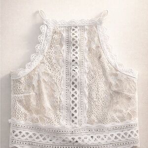 Windsor White Lace Crop Top